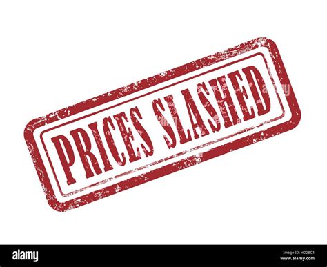 Stamp Prices Slashed In Red Over White Background Stock Vector Image