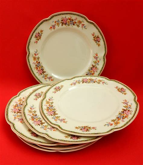 Victorian Johnson Bros England Juego De Seis Platos Playos En Loza