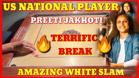 USA CARROM CHAMPION TERRIFIC TOURNAMENT WHITE SLAM BY PREETI