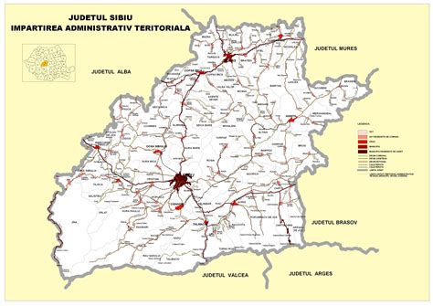 Judetul Sibiu Harta Rutiera Si Administrativa Harti Wansait