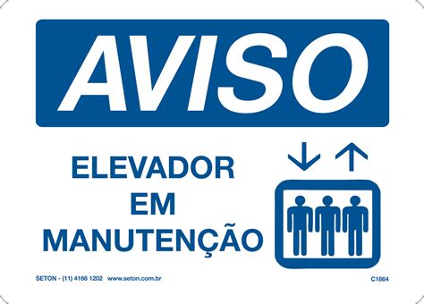 Placa Aviso Elevador Em Manuten O