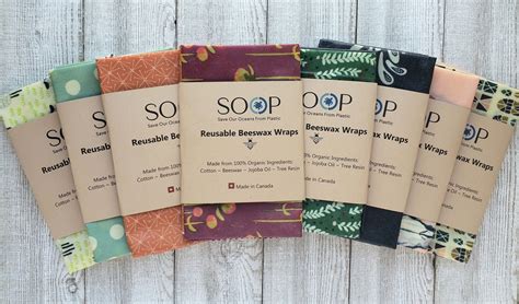 Reusable Beeswax Wrap 4-pack // Food Wrap - Etsy