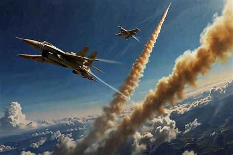 Premium Photo | Aerial Dogfight Fighter Jets in Combat