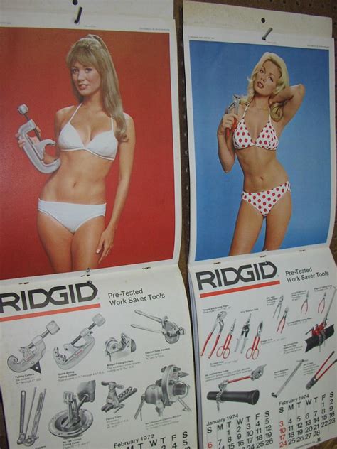 2 Rare Original1970s Ridgid Tools Swimsuit Calendars 1752601054