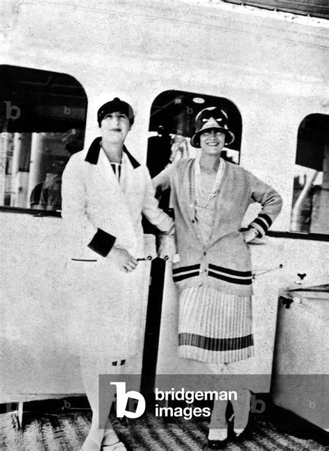 Image of Marcelle Meyer (l) and Coco Chanel on yacht of duke