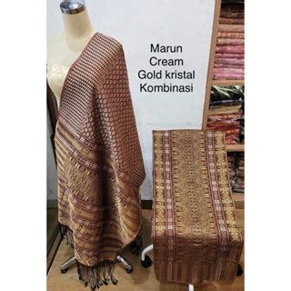 Jual Songket Tumtuman Wanita Sarung Selendang Adat Asli Kristal Warma