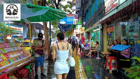 K Uhd Walking In The Rain In Vibrant Downtown Bangkok Asok And