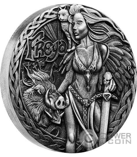 FREYA Freyja Norse Goddesses 2 Oz Monnaie Argent 2 Tuvalu 2017