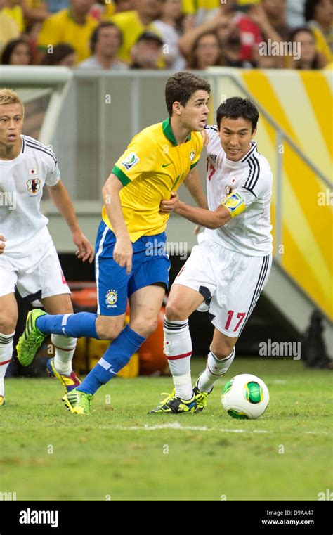 Oscar BRA Makoto Hasebe JPN JUNE 15 2013 Football Soccer