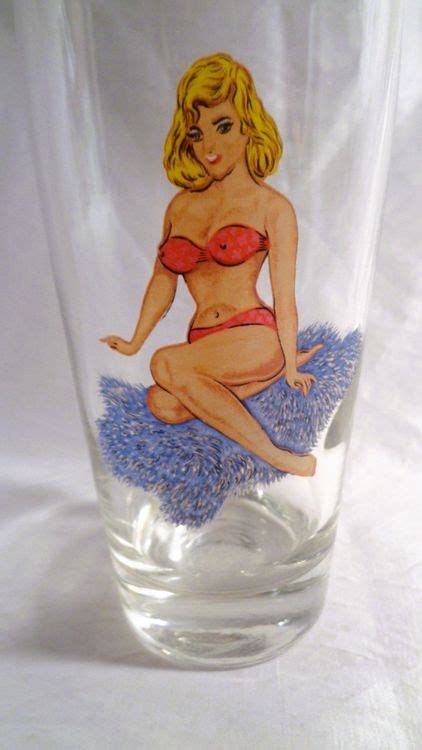 1 Trinkglas 50er Jahre Pin Up Girl Mit Und Ohne Bikini Acheter Sur