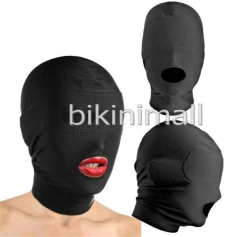 Balaclava Spandex Padded Blindfold Eyes Face Mask Open Mouth Head