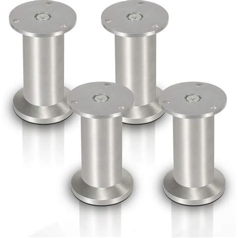 Lot De 4 Pieds De Meubles En Aluminium Hauteur 150 Mm Réglable En