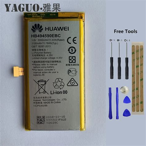 Batería recargable 100 Original HB494590EBC 3000mAh para Huawei Honor