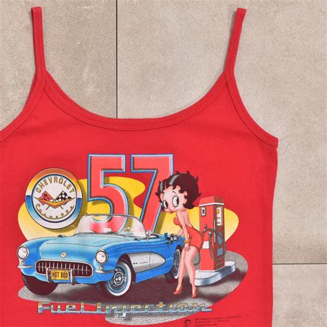 00s Usa Betty Boop And Chevrolet Camisole 古着屋 Grin Days Memory 【公式】古着通販