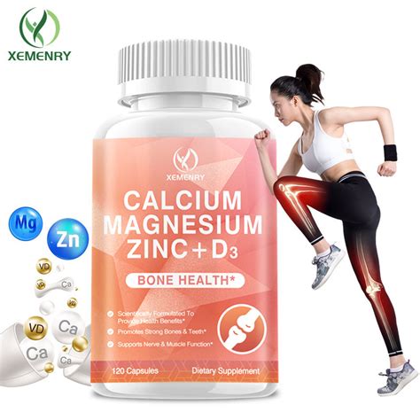 【xemenry】vitamin Contains Calcium Zinc Magnesium Vitamin D3 High Absorption Bone