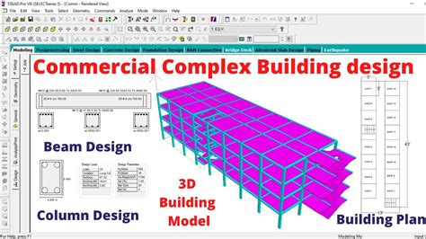 Commercial Complex Building Design By Staad Pro Software Civil