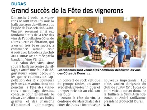 Article Sud Ouest Du 11 08 2022 Objectif Duras