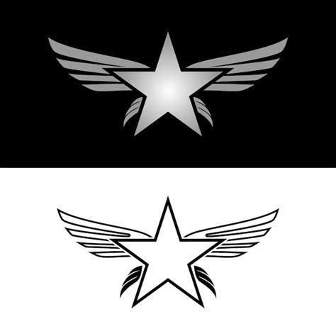 Premium Vector Elegant Star Wings Logo Vector Star Wing Logo Icon