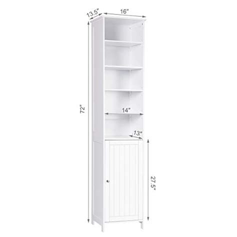 Tangkula Tall Bathroom Storage Cabinet 72 Inch Bathroom Free Standing Tower Cabinet With