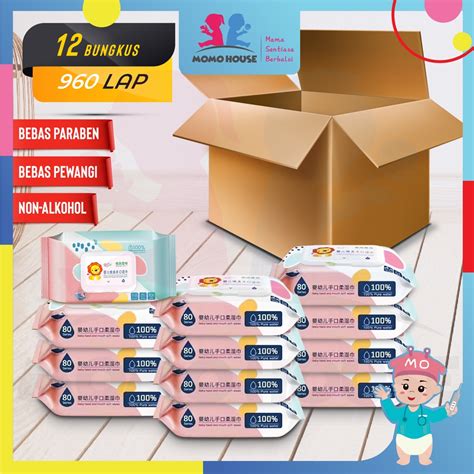 Jual Karton Pcs Momo House Tissue Basah Baby Wipes Tisu Basah Bayi