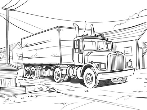 Coloriages Camion Avec Remorque Imprimer