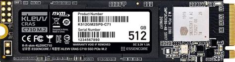 Buy Klevv C710 Internal SSD 512GB M.2 2280 NVMe PCle Gen3 x4, K512GM2SP0-71 online in uae