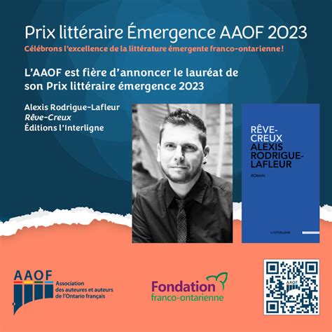 Lauréat du Prix littéraire émergence AAOF 2023 AAOF