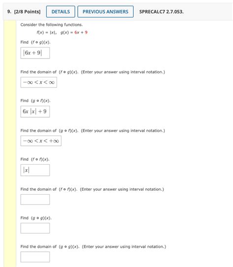 Solved Consider The Following Functions F X ∣x∣ G X 6x 9