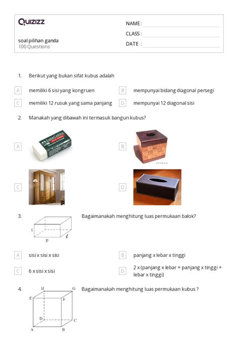 50 Lembar Kerja Volume Prisma Persegi Panjang Untuk Kelas 2 Di Quizizz