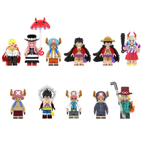 11pcs One Piece Luffy Sabo Sanji Chopper Yamato Perona Minifigures Set Building Toy Complete