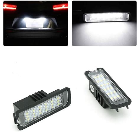 2x ERROR FREE LED License Number Plate Lights For VW GOLF MK4 MK5 MK6