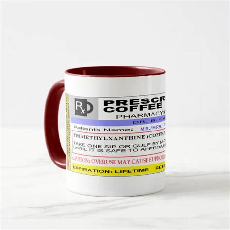 Funny Personalized Rx Prescription Coffee Mug Zazzle