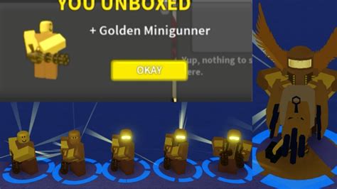 Roblox Tower Defense Simulator Golden Minigunner Review Youtube