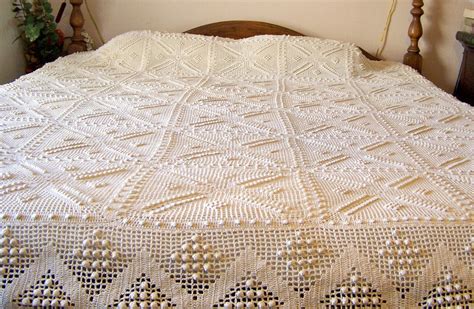 Crochet Bedspread Crochet Quilt Hand Crochet Antique Linens Vintage