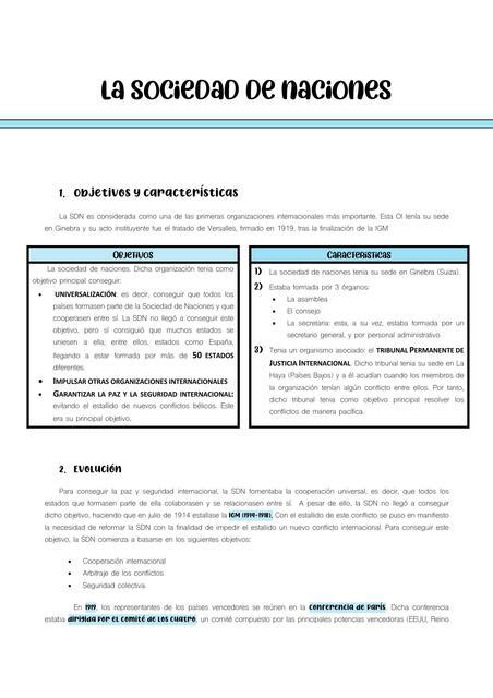Tema La Sociedad De Naciones Lucia Castrejon Udocz
