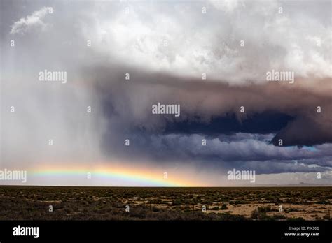 A wall cloud beneath the mesocyclone of a supercell thunderstorm with ...