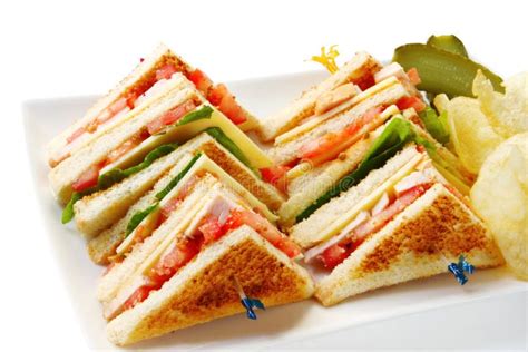 Club Sandwiches stock image. Image of sandwich, dill, food - 6264837