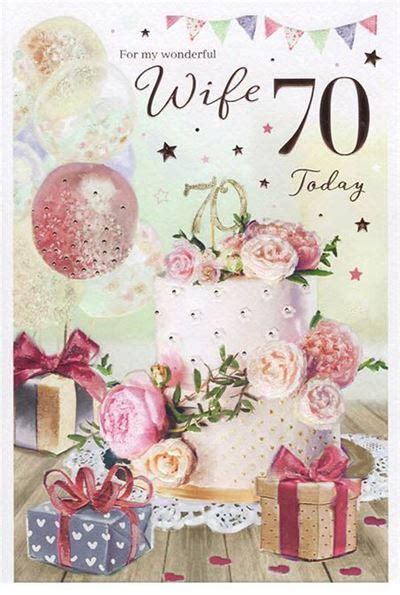 Icg Wife 70th Birthday Card Burnells Ts