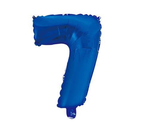 Folienballon Zahl 7 Farbe Blau 41 Cm