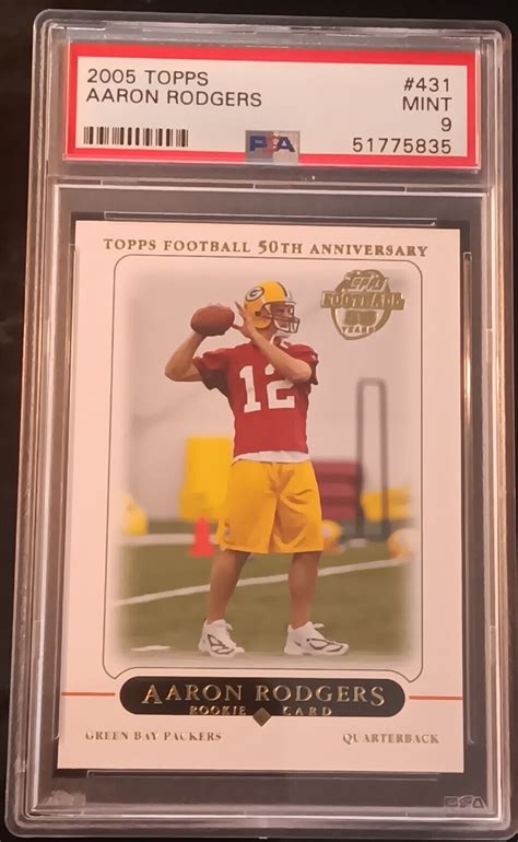 2005 Aaron Rodgers Topps 431 ROOKIE PSA 9 50TH ANNIVERSARY EBay