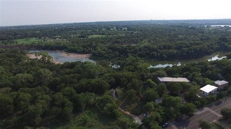 Aerial view of Colorado River Wildlife Sanctuary - Austin, Texas, USA 1295126 Stock Video at ...