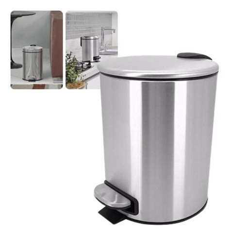 Lixeira em Aço Inox Pedal 3L Banheiro Cozinha Mimo Style Lixeira