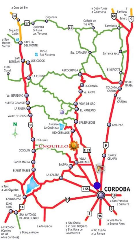 Mapa Turistico De Cordoba Mapa De Rios