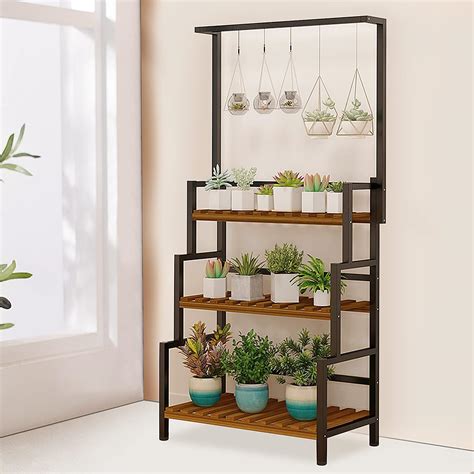 Amazon 3 Tier Black Metal Hanging Plant Stand Metal Plant Shelf