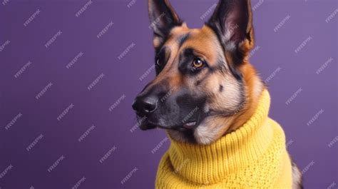 Premium Ai Image A Dog Wearing A Yellow Sweater With The Word German