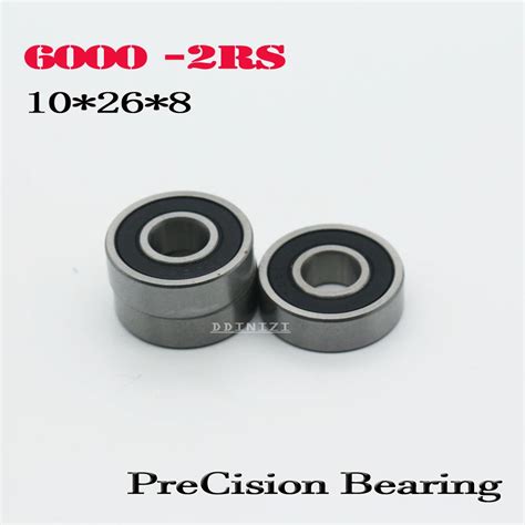 6000 2RS Bearing ABEC 5 10x26x8 mm Deep Groove 6000 2RS Ball Bearings ...