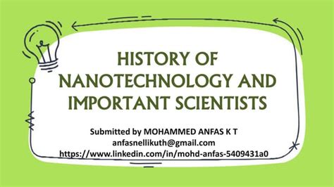 History Of Nanotechnology And Important Scientists Ppt