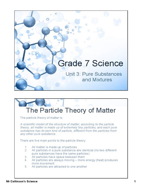 7 Science Pure Substance Mixtures Lesson 11 Pdf