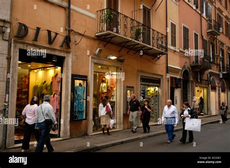 Shopping On Via Del Corso Rome Italy Stock Photo Alamy