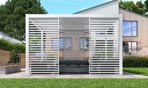 Container Door Ltd | Louvered Aluminium Pergola Side - 123cm - Matte